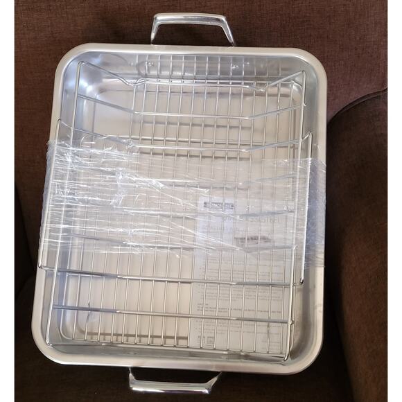 Tramontina Roasting Pan Stainless Steel 18/10 w/Basting Grill and V-rack. New - Picture 10 of 11
